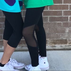 PINK VS black mesh leggings